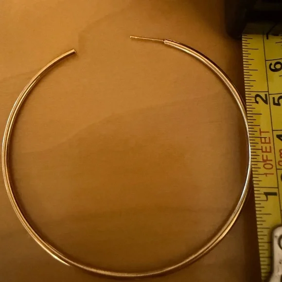 Jennifer Fisher 2.5 Thread Hoops in Plated Brass - Picture 12 of 14